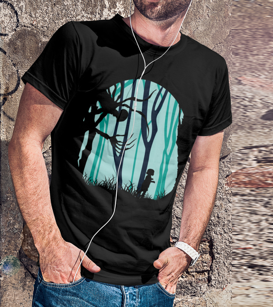 Down In Forest Creature Encounter Silhouette Scene T-Shirt