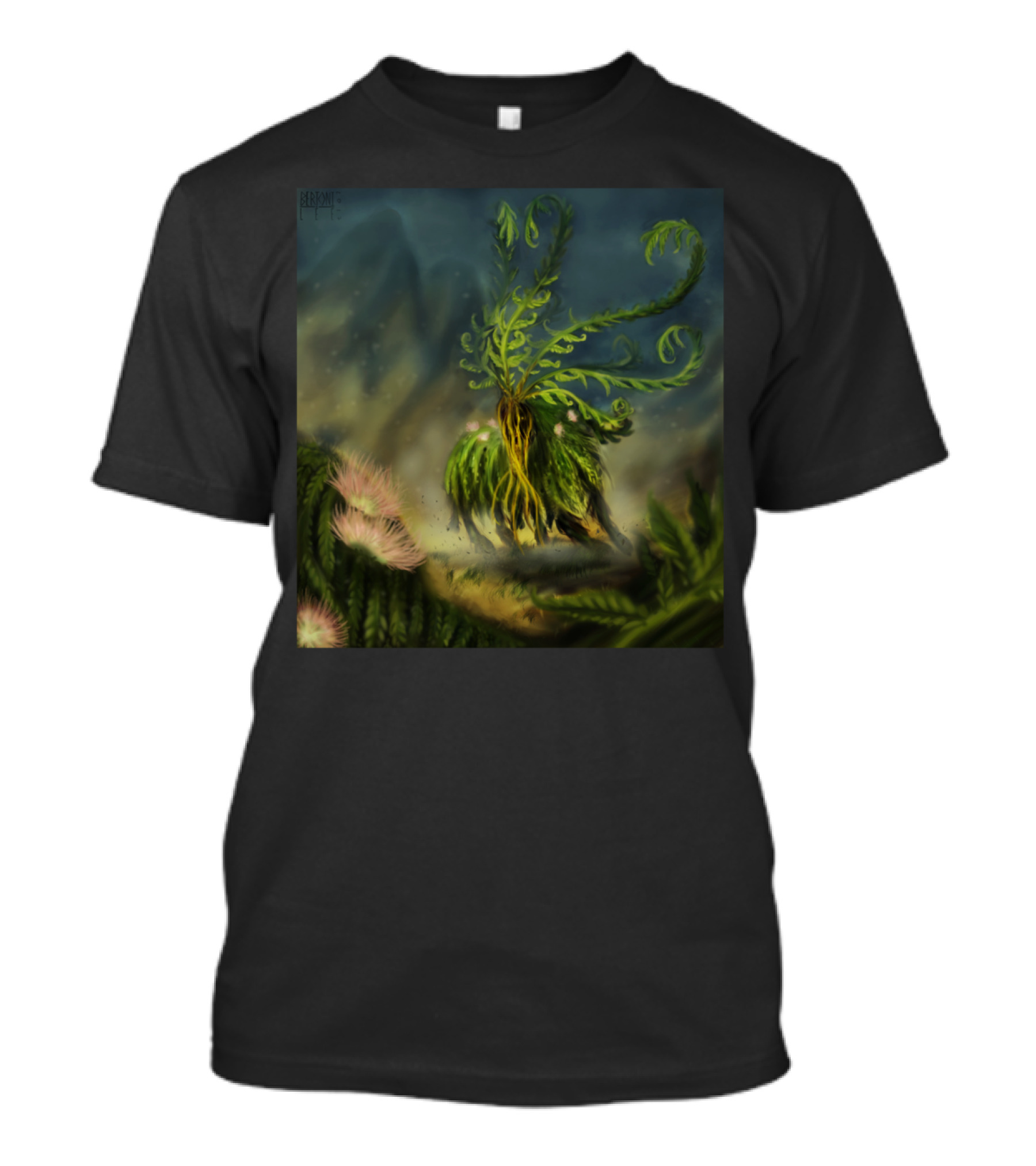 Fern Goat Botanical Fantasy Spectacle T-Shirt
