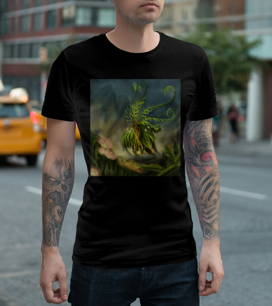 Fern Goat Botanical Fantasy Spectacle T-Shirt