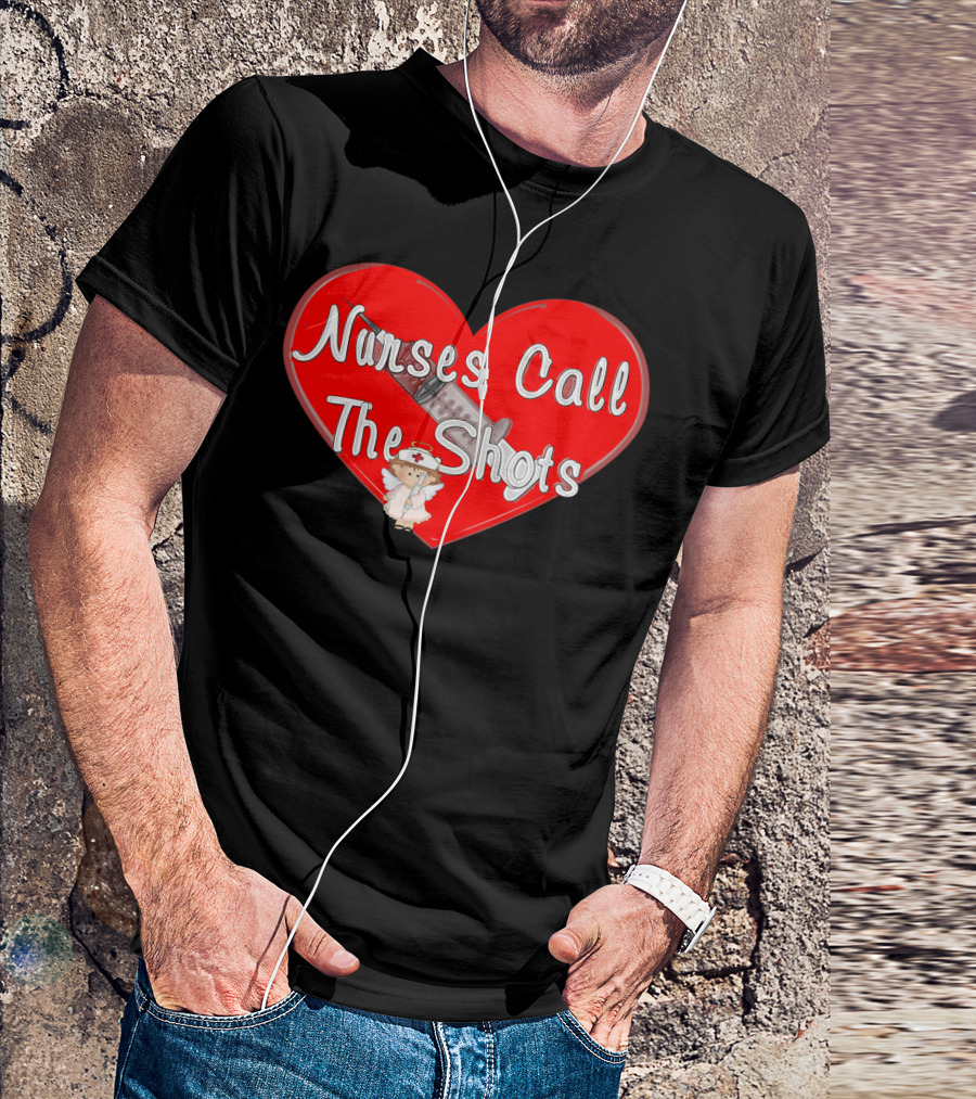 Nurses Call The Shots Heart Syringe Angel T-Shirt