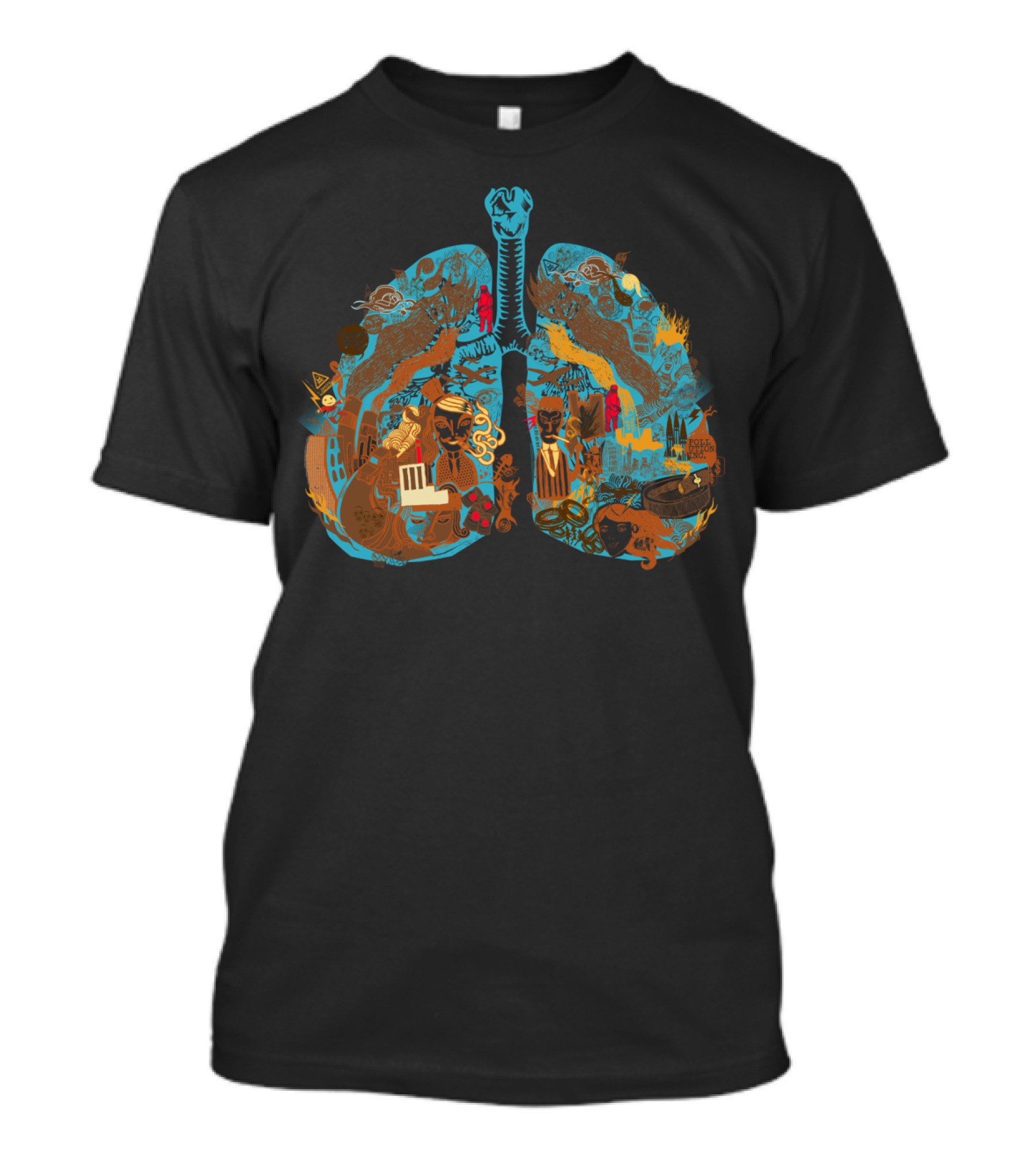 MY LUNGS ARTISTIC ILLUSTRATION WITH COLORFUL SYMBOLISM T-Shirt