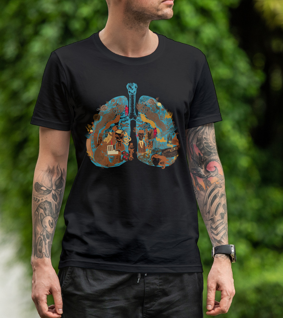 MY LUNGS ARTISTIC ILLUSTRATION WITH COLORFUL SYMBOLISM T-Shirt