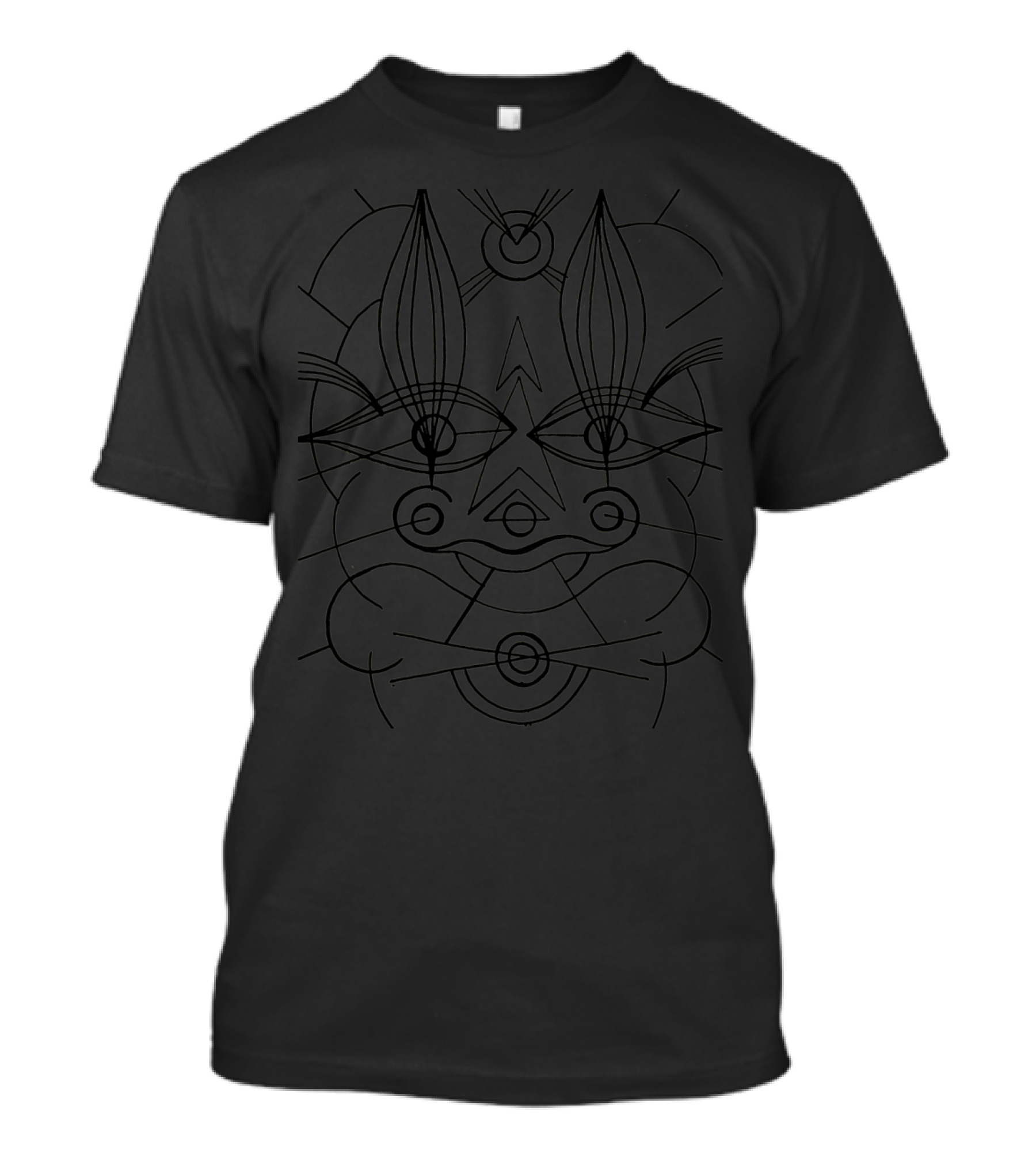 Mask Artwork Linear Geometric Face T-Shirt