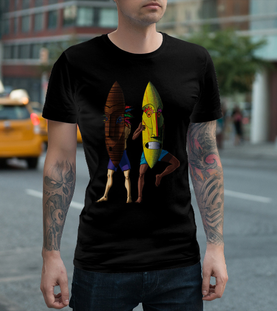 Mask Simetry Wooden And Colorful Tribal Faces By Hidden T-Shirt