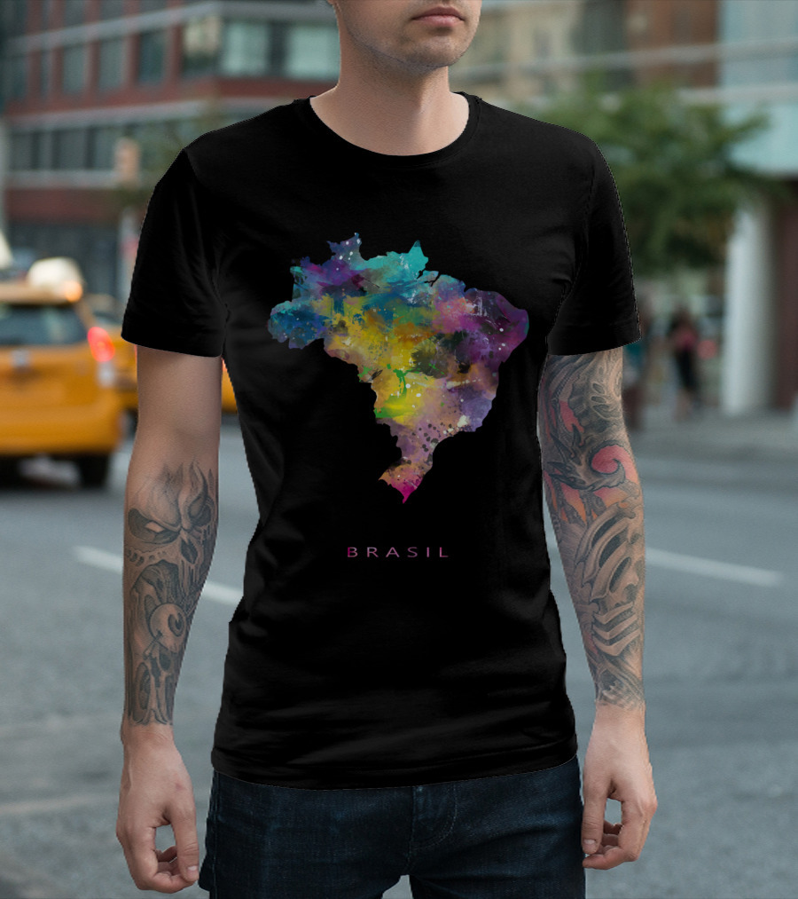 Brasil Colorful Map T-Shirt