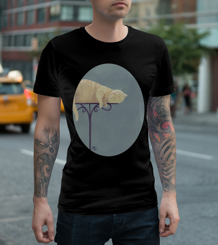 Cat Relaxed on Table Edge T-Shirt