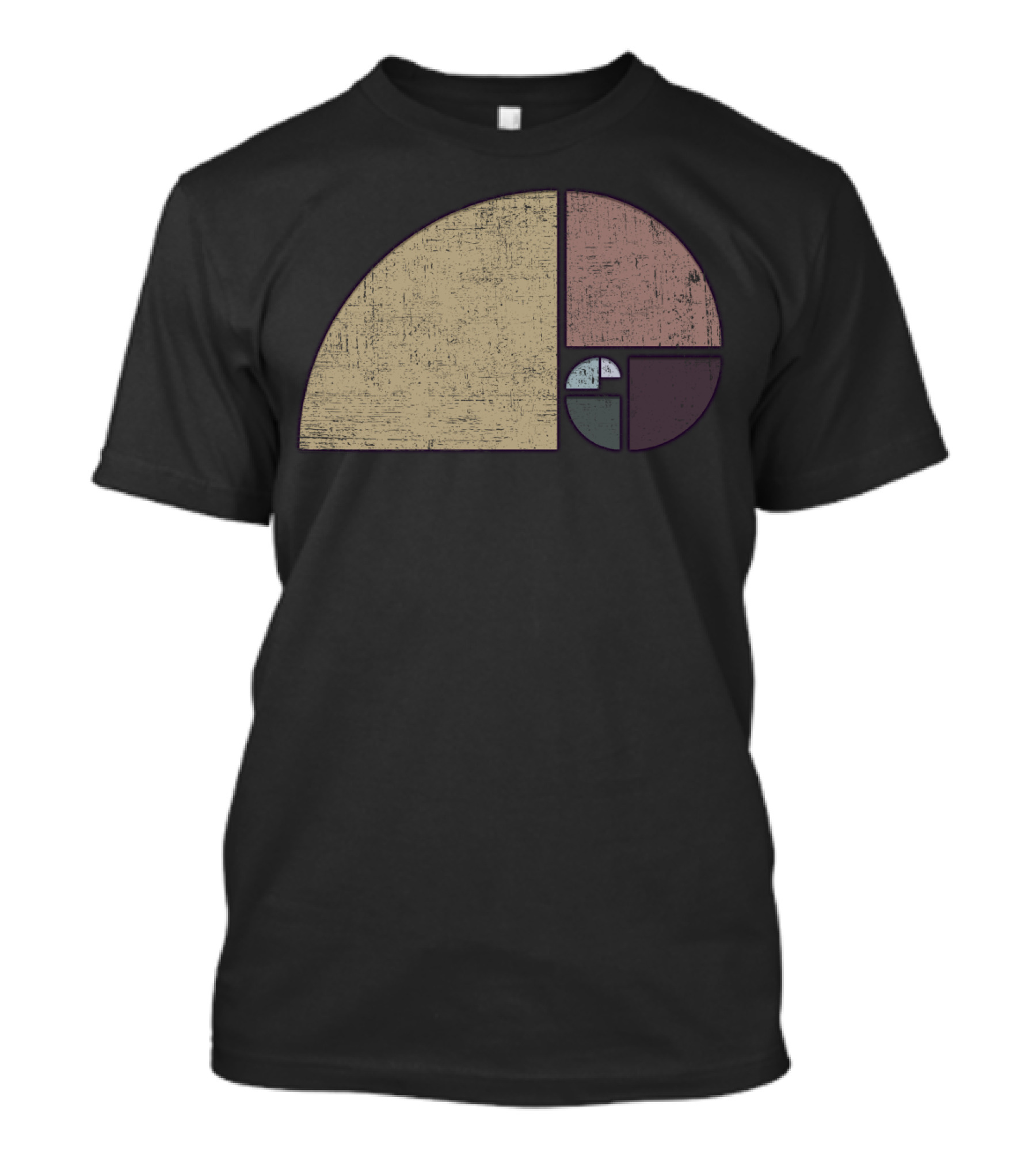 Distressed Vintage Fibonacci Spiral Geometric T-Shirt