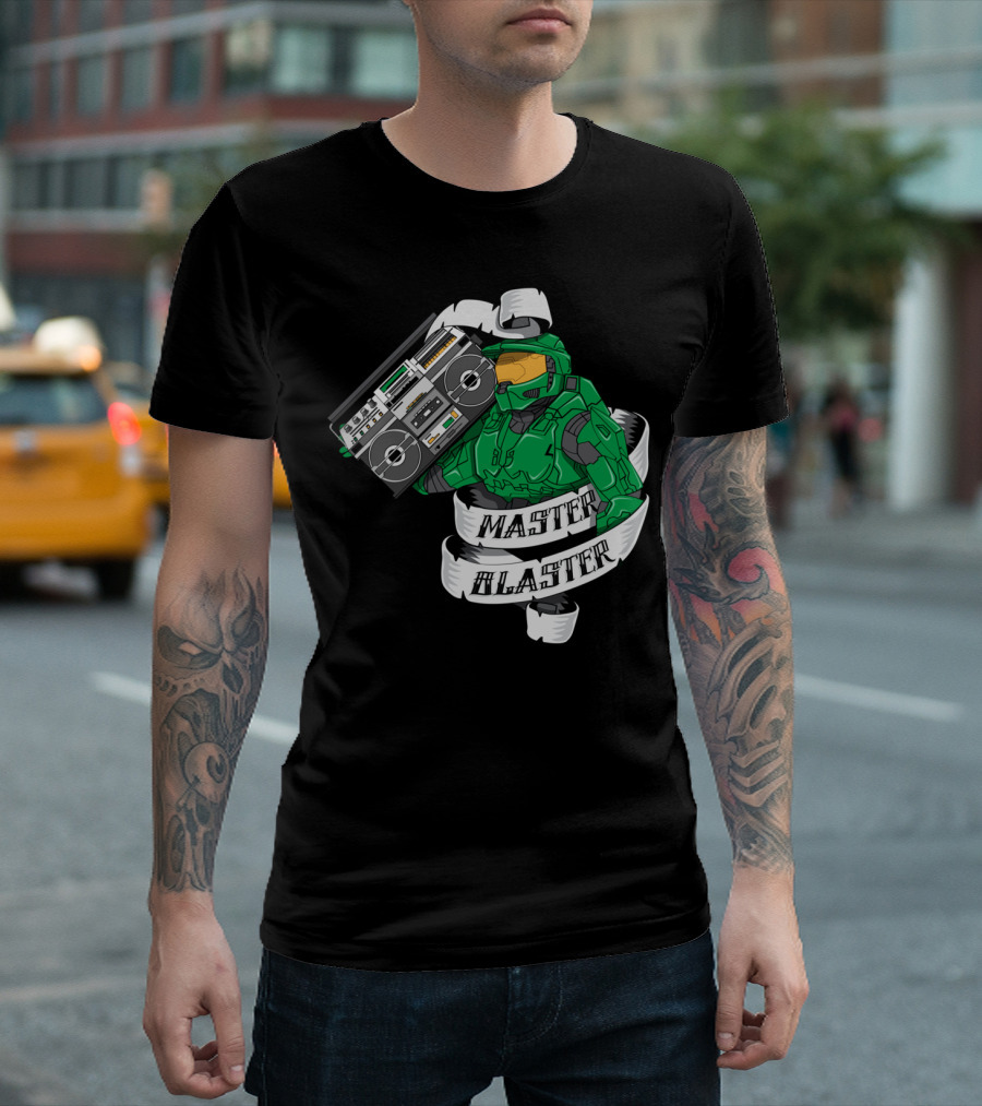 Master Blaster DJ Spartan Hero Boombox T-Shirt