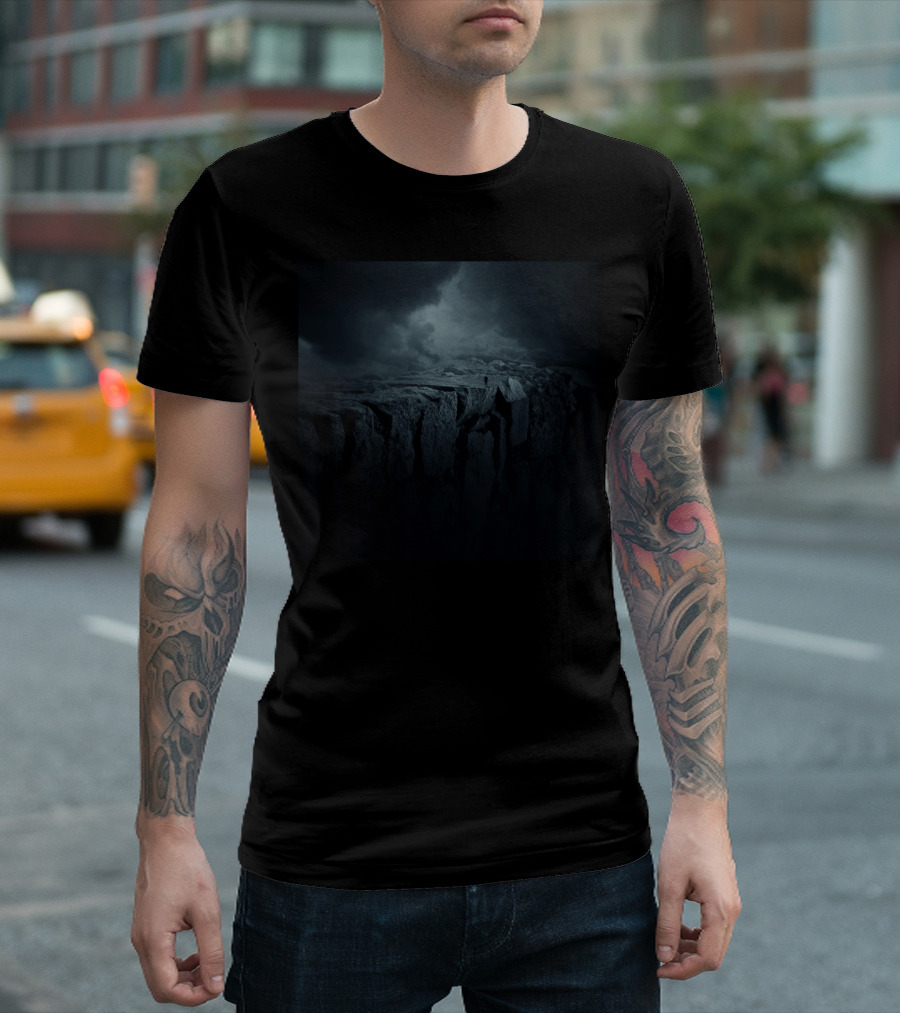 Abyss Dark Stormy Cliff Edge Adventure T-Shirt