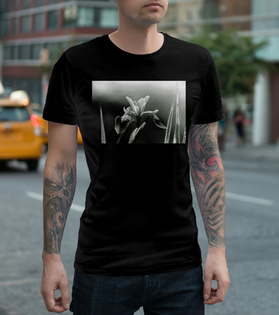 The Blue Flag Iris In Monochrome Elegance T-Shirt
