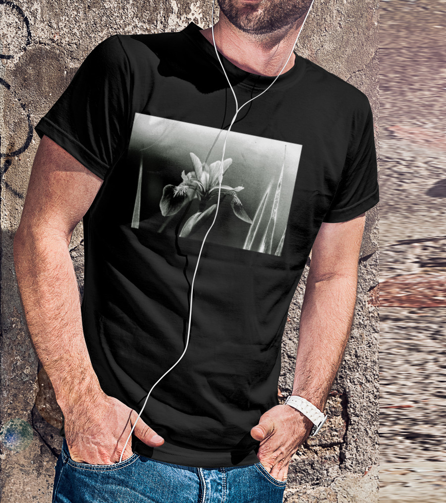 The Blue Flag Iris In Monochrome Elegance T-Shirt