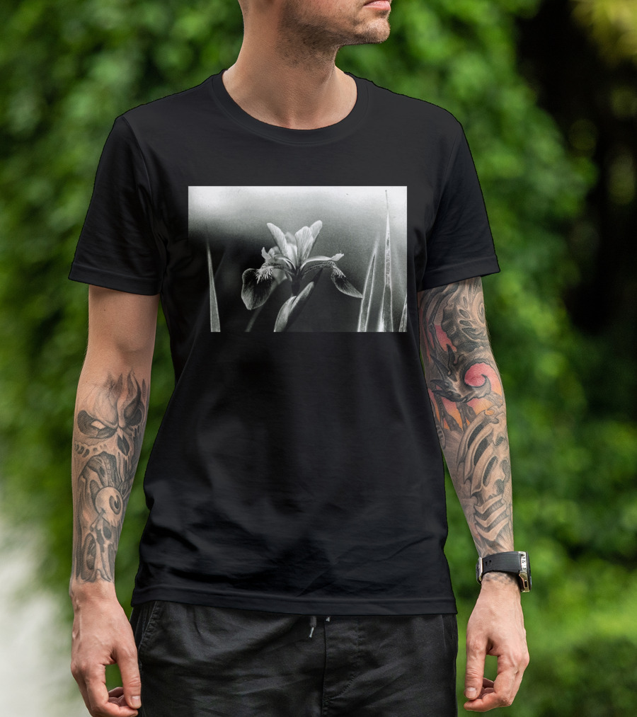 The Blue Flag Iris In Monochrome Elegance T-Shirt