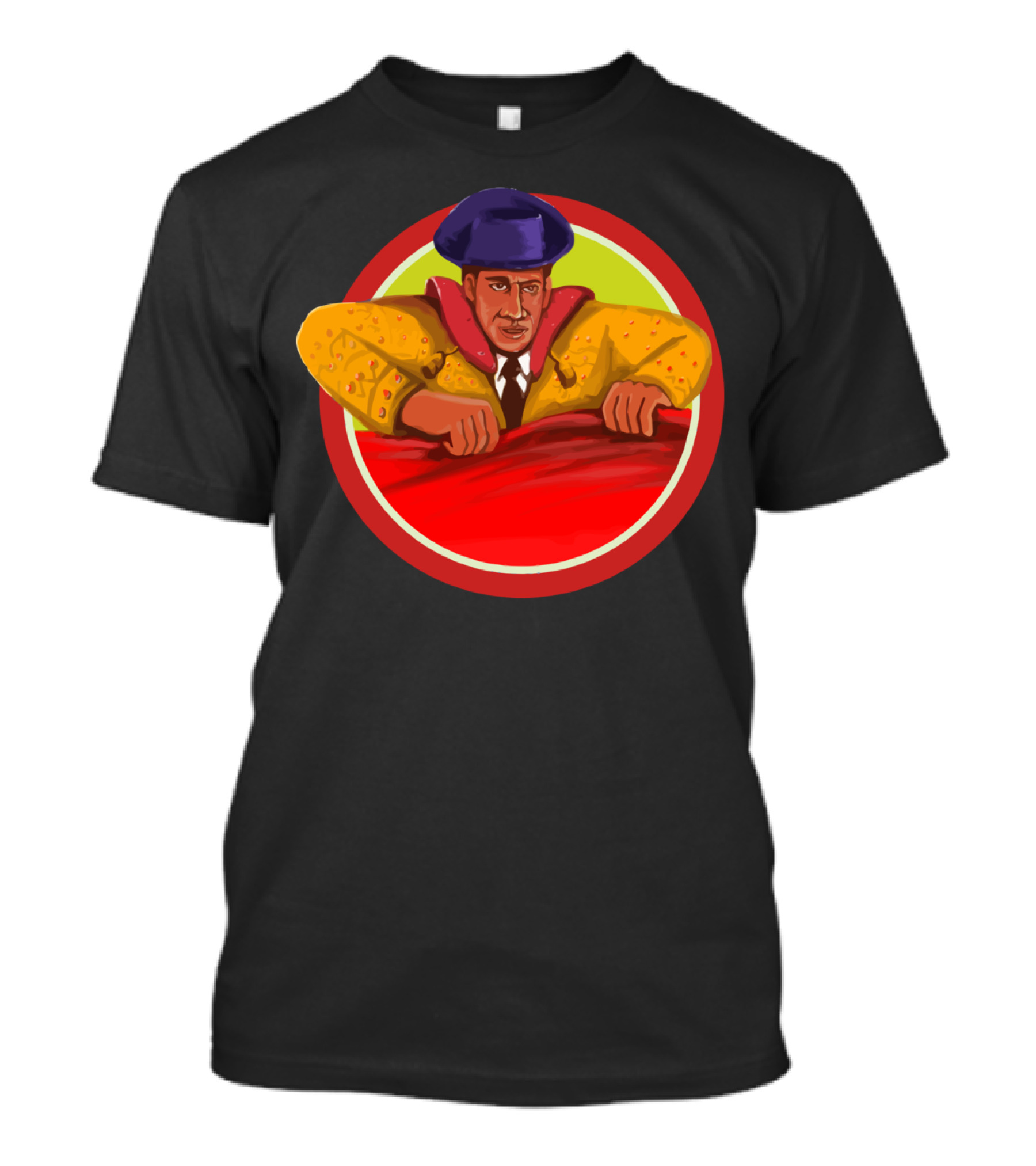 Matador Yellow Jacket Red Cape Circular Watercolor T-Shirt