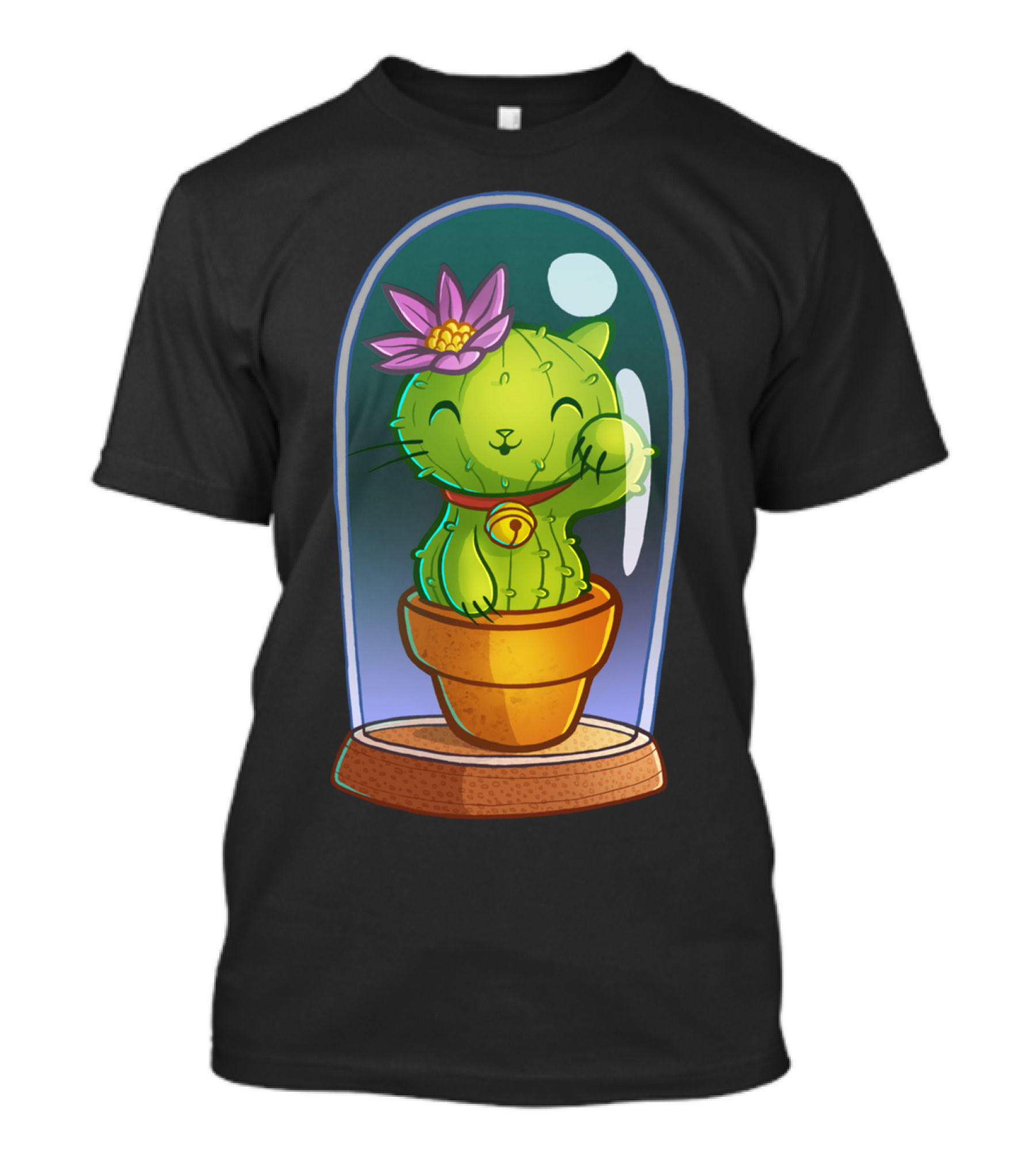 Cat Ti Can Flower Cactus In Glass Dome T-Shirt