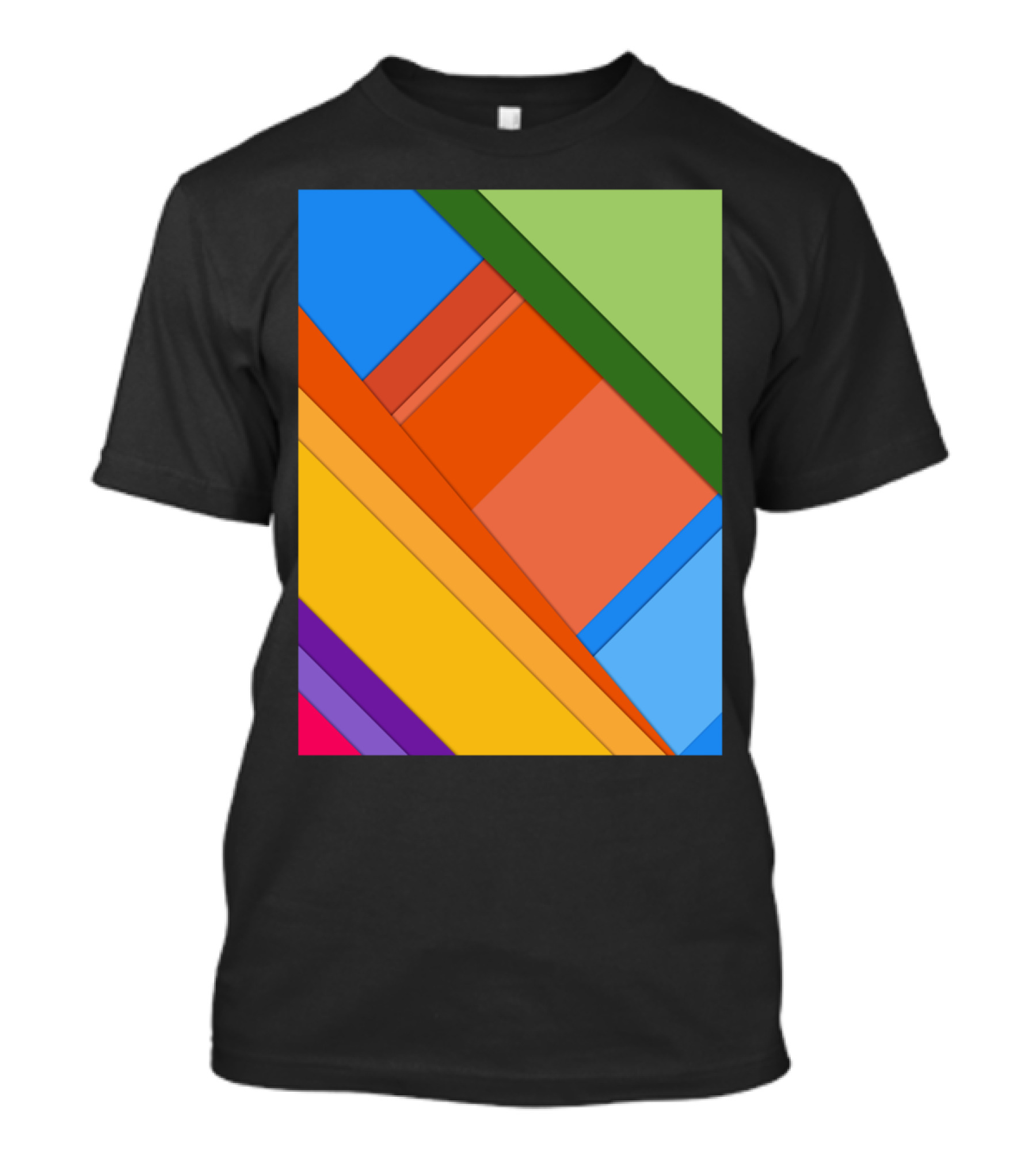Material Design Colorful Geometric Blocks T-Shirt