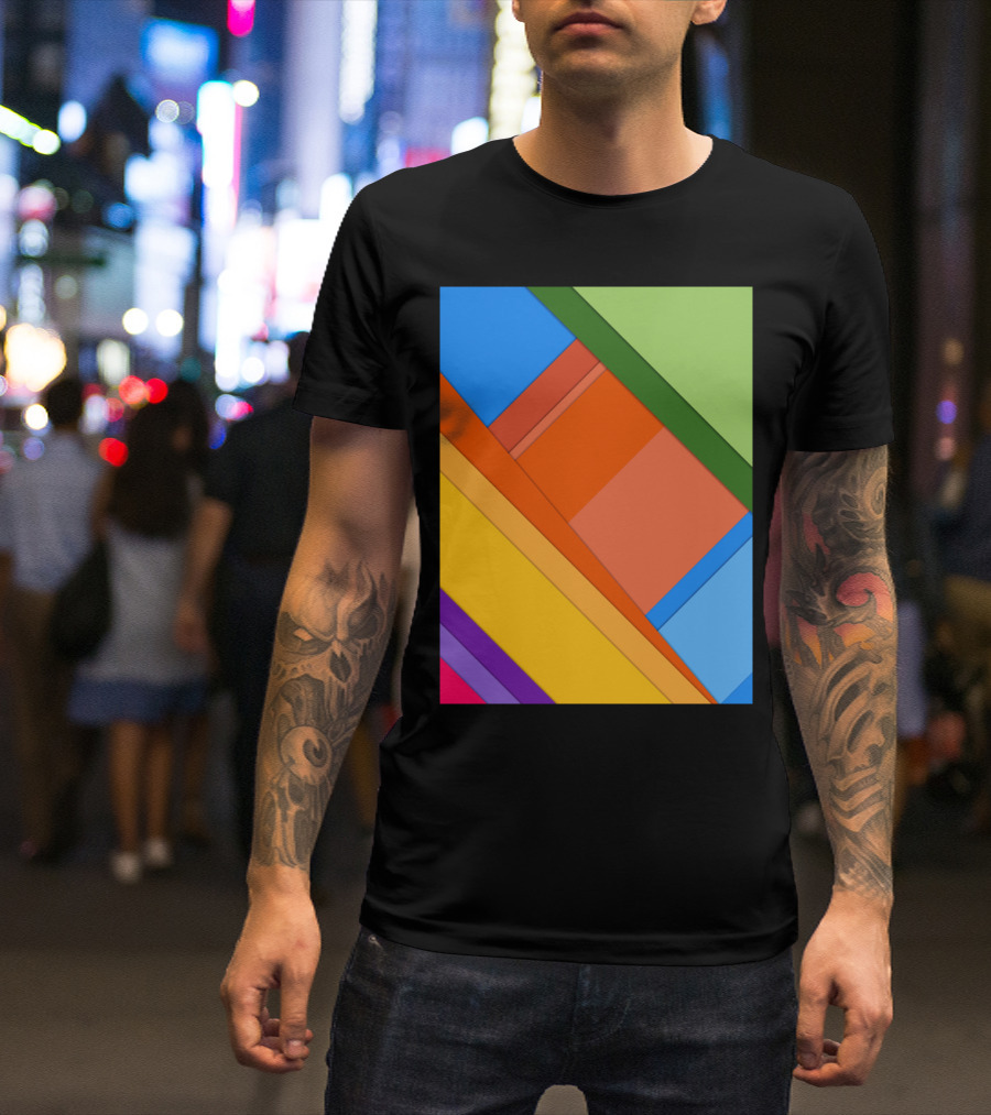 Material Design Colorful Geometric Blocks T-Shirt