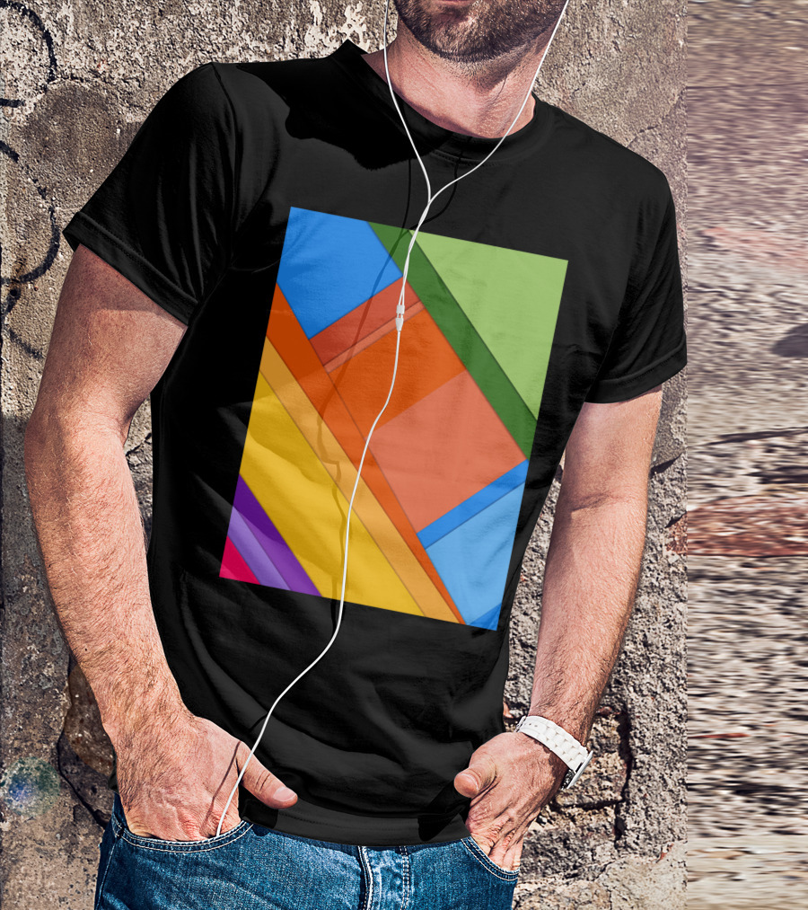 Material Design Colorful Geometric Blocks T-Shirt