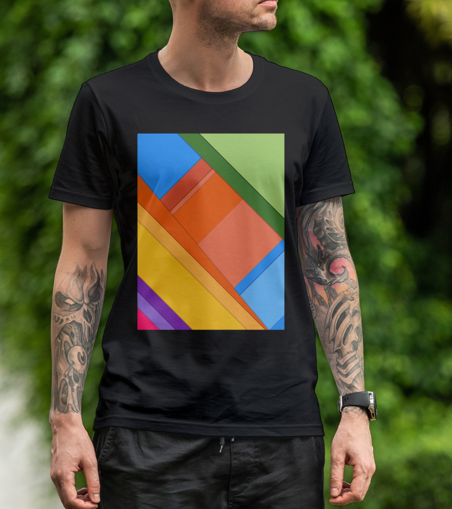 Material Design Colorful Geometric Blocks T-Shirt