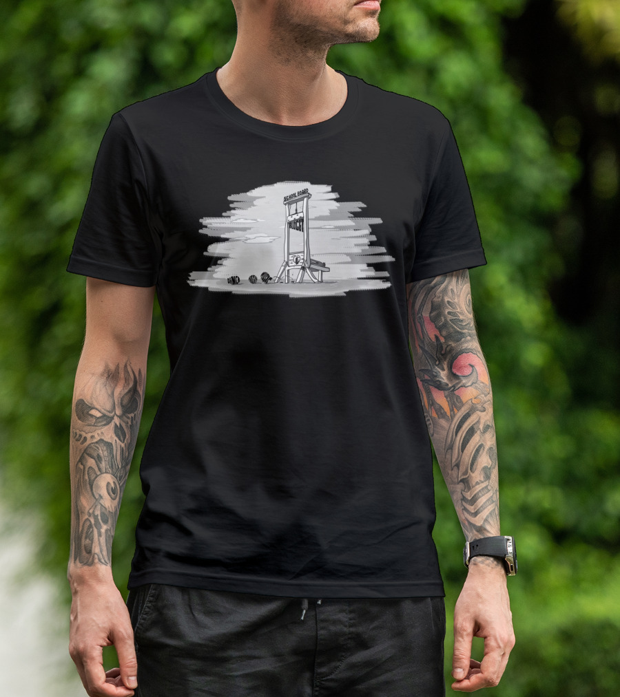 School Board Budget Guillotine Chopping Block Peanut T-Shirt
