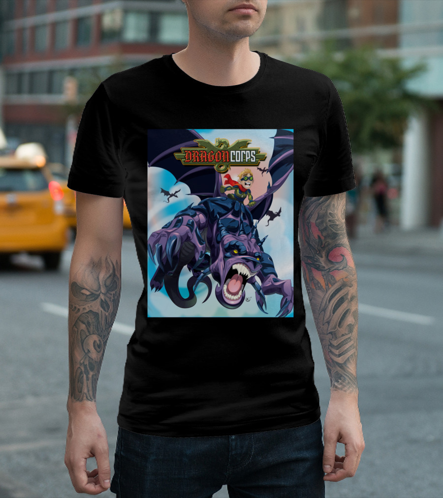 DRAGON CORPS Epic Flight With Heroic Rider And Fierce Dragon T-Shirt