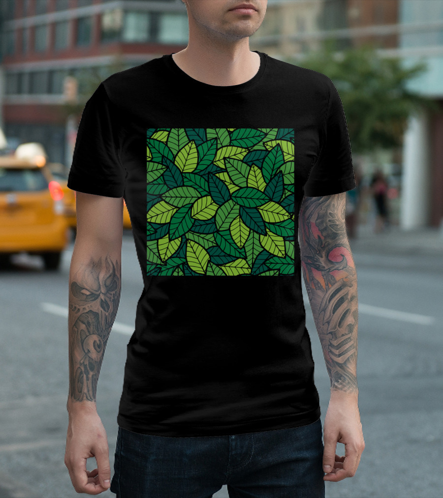 Leafs Green Seamless Pattern Spring T-Shirt