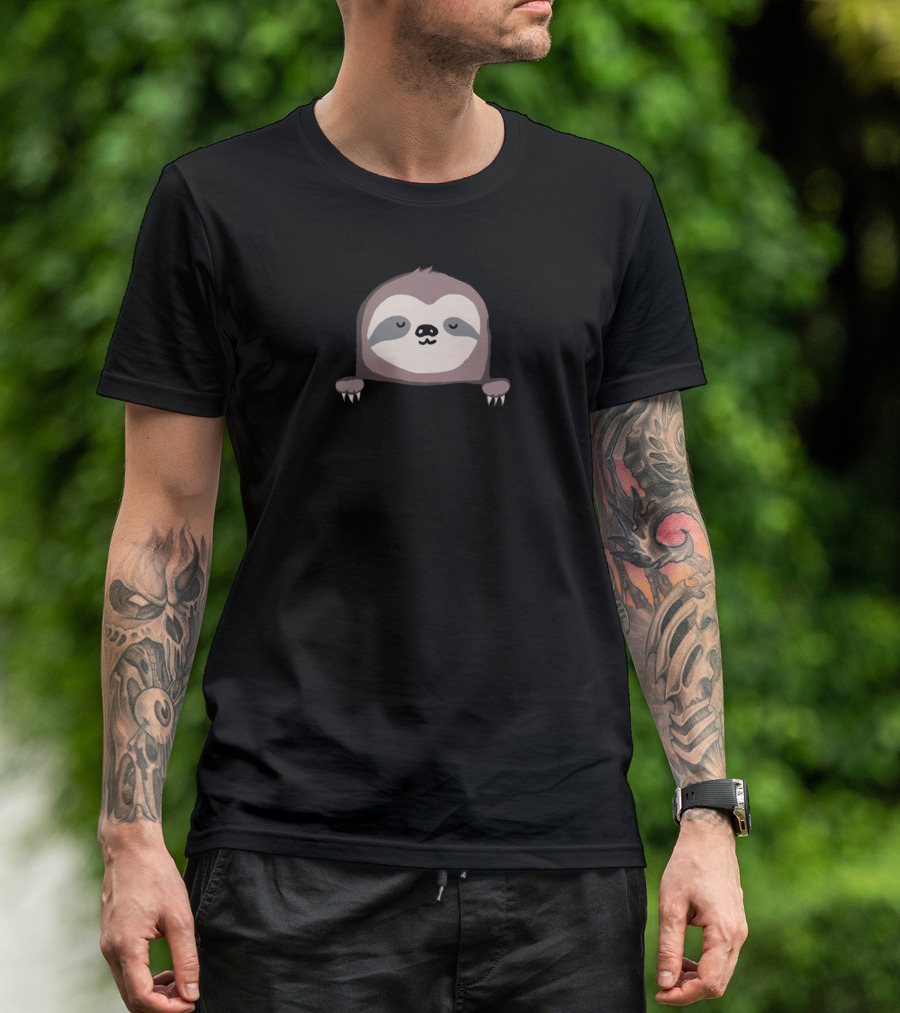 My Sleepy Pet Sloth In Pocket T-Shirt