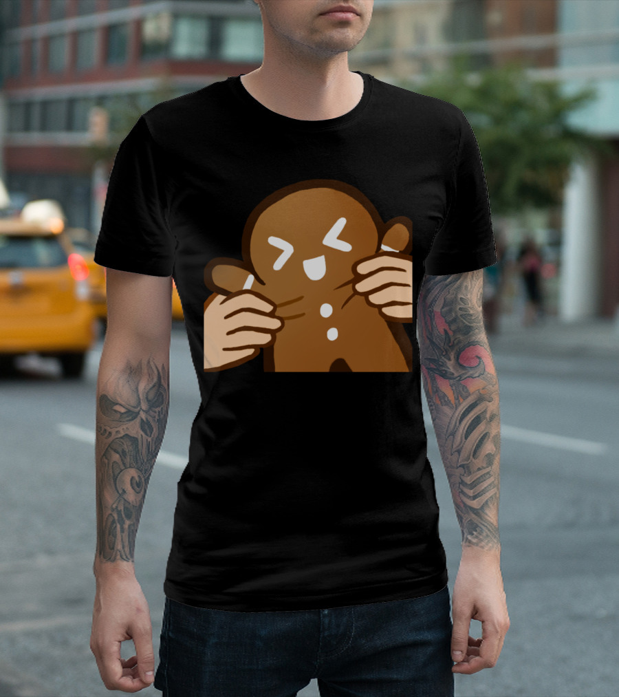 FhaeSquish Holiday Sticker Stick Gingerbread Hug Emoji T-Shirt