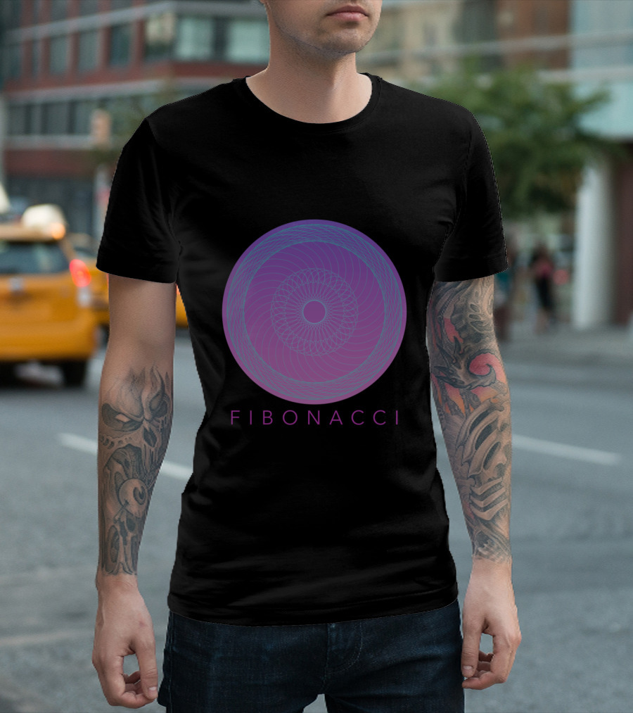 Fibonacci Spiral Geometric Circle T-Shirt