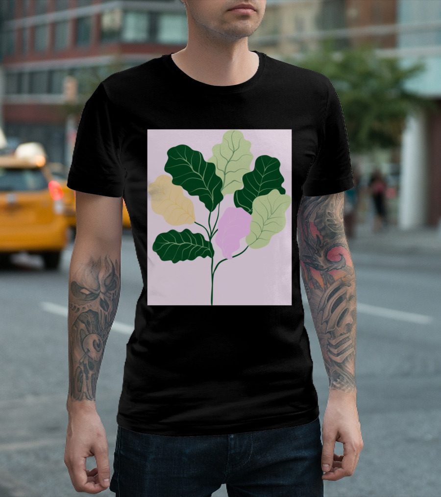 Fiddle Leaf Fig Plant Colorful Leaves T-Shirt