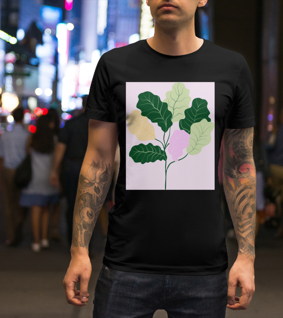 Fiddle Leaf Fig Plant Colorful Leaves T-Shirt