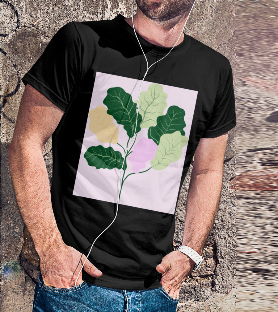 Fiddle Leaf Fig Plant Colorful Leaves T-Shirt