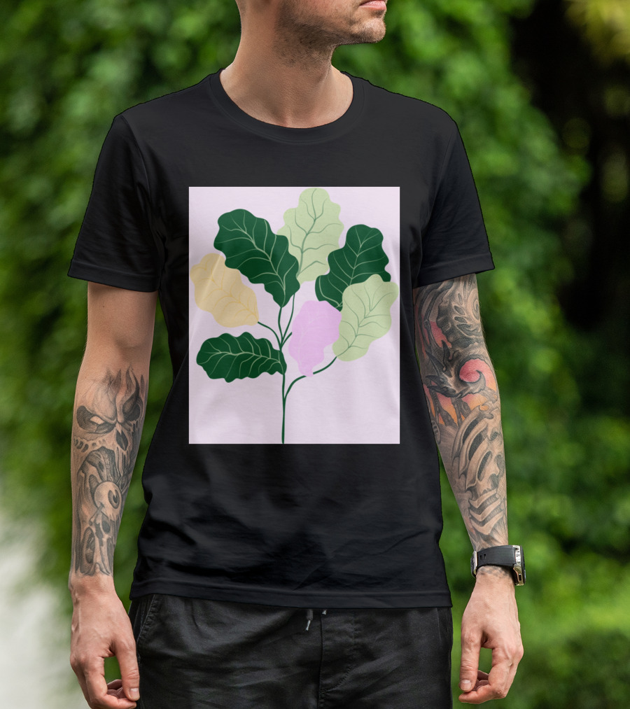 Fiddle Leaf Fig Plant Colorful Leaves T-Shirt