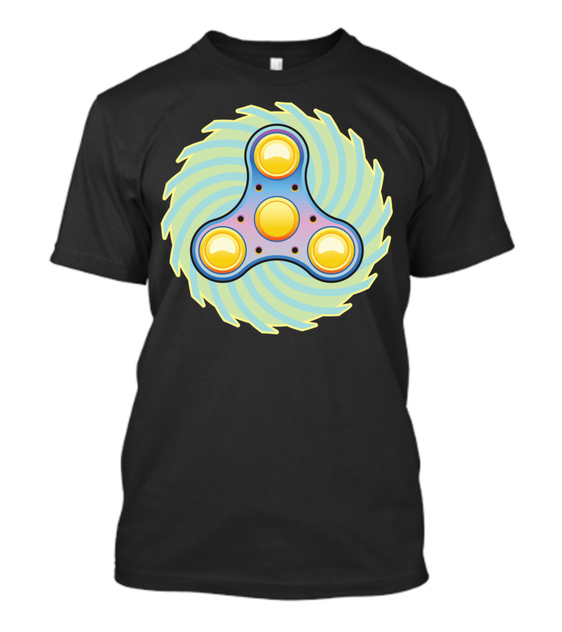 Fidget Hand Spinner Neon Spiral Burst T-Shirt