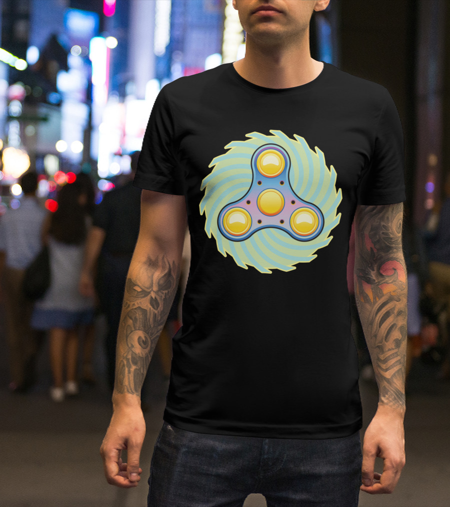 Fidget Hand Spinner Neon Spiral Burst T-Shirt