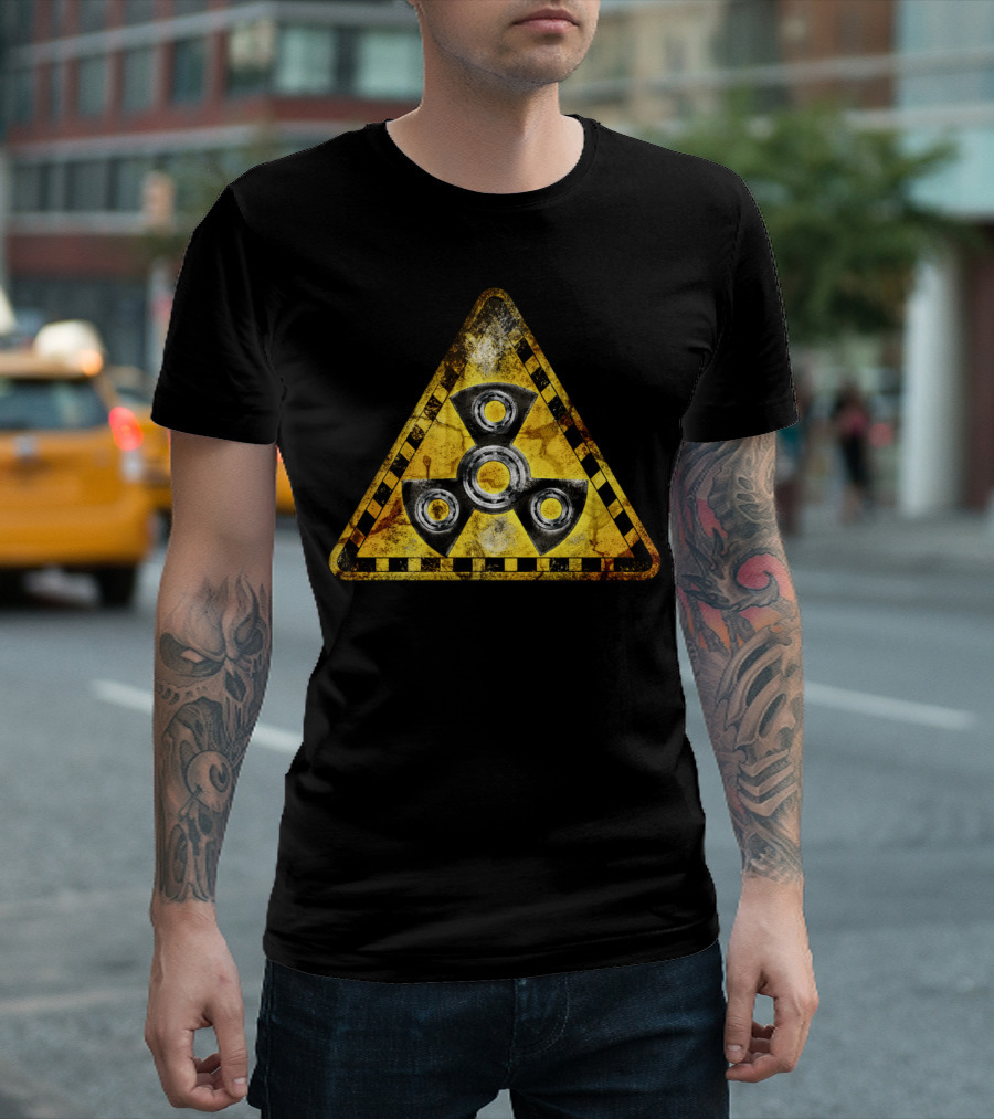 Fidget Spinner Nuclear Radiation Warning T-Shirt