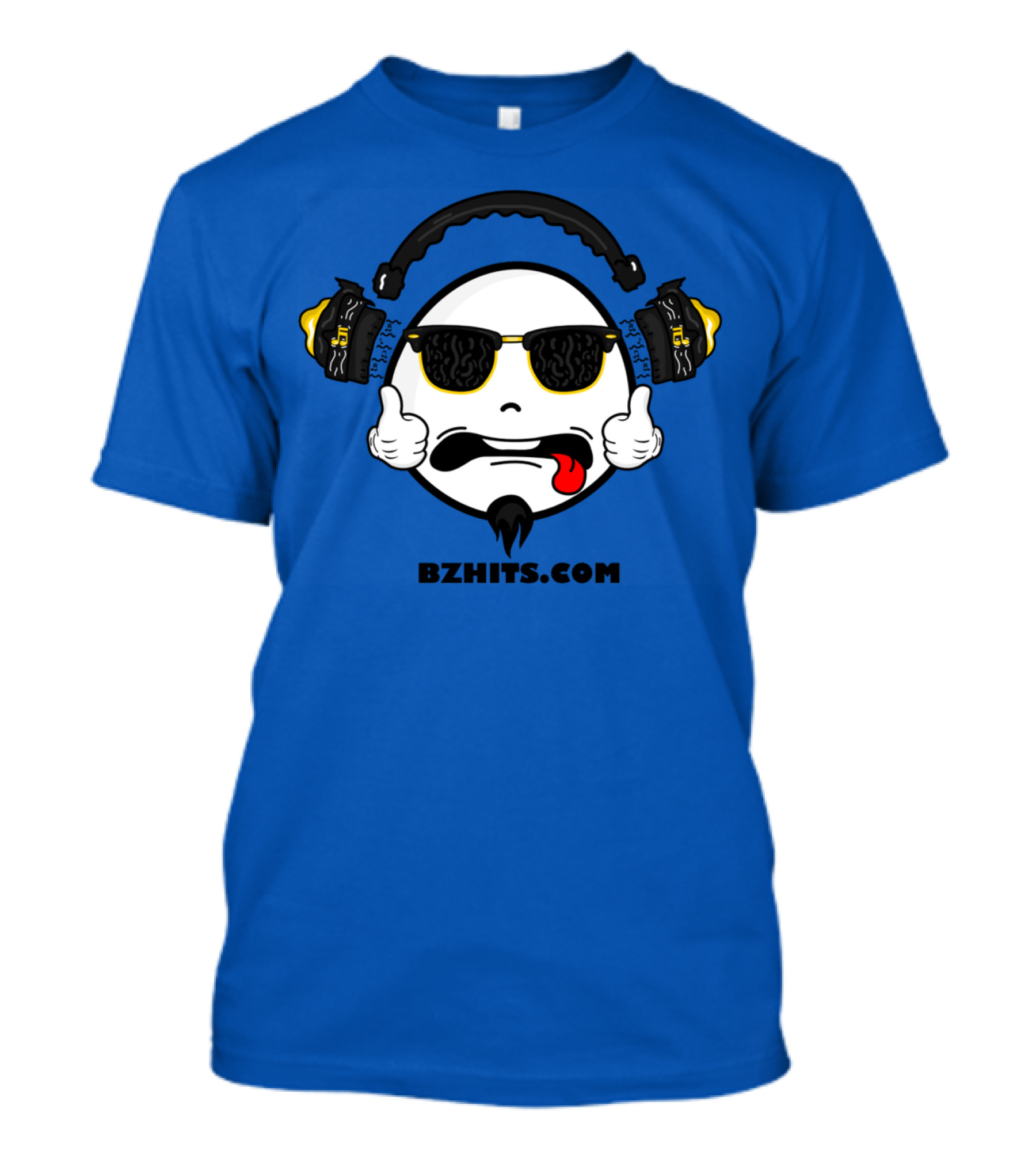BZHits.com Belize Music Sunglasses Headphones Emoji T-Shirt