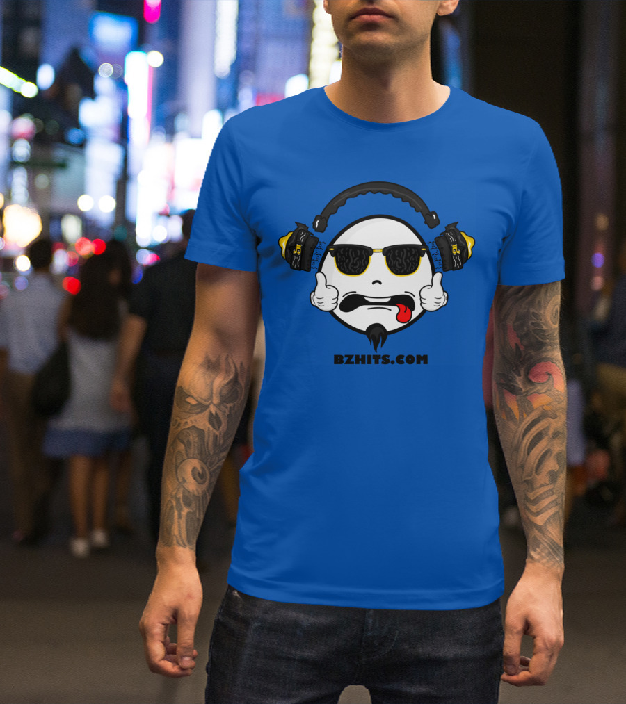 BZHits.com Belize Music Sunglasses Headphones Emoji T-Shirt