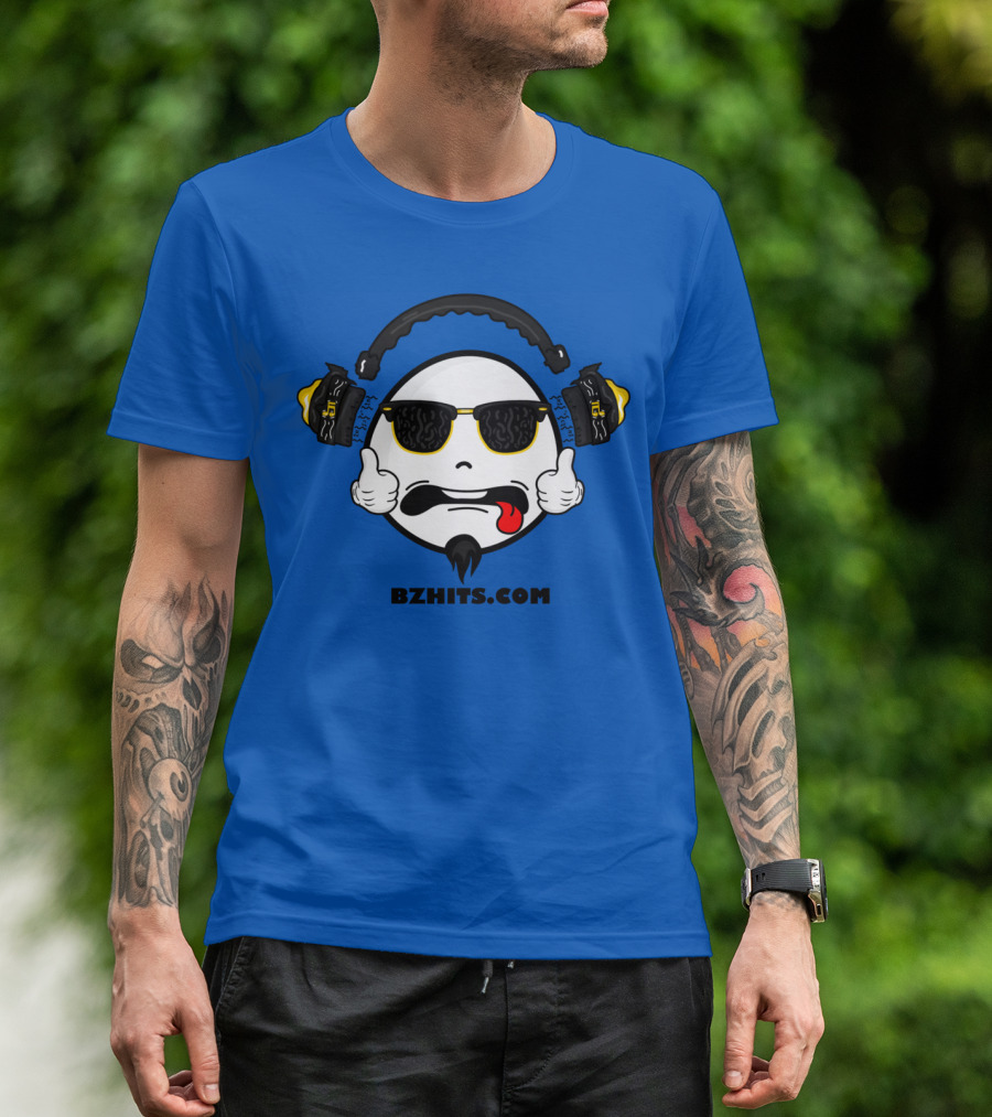 BZHits.com Belize Music Sunglasses Headphones Emoji T-Shirt