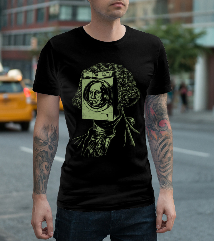 George Washington Washing Machine Portrait T-Shirt