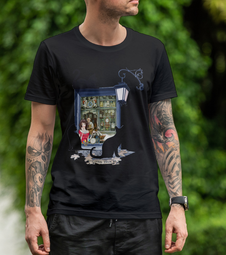 Anton Pieck The Maker Shop In Old Amsterdam Vintage Cats Lantern Scene T-Shirt