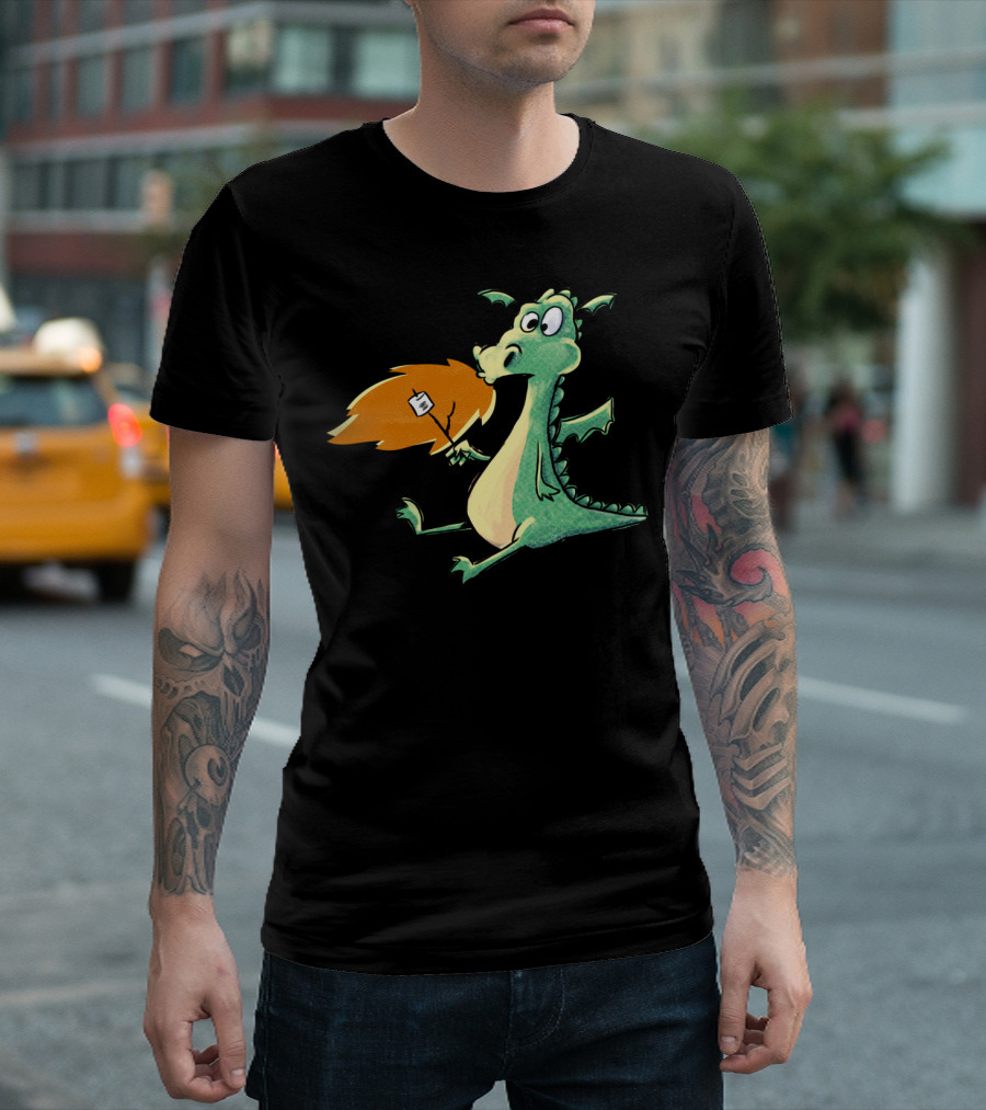 Dragon Roasting Marshmallow with Fiery Breath T-Shirt
