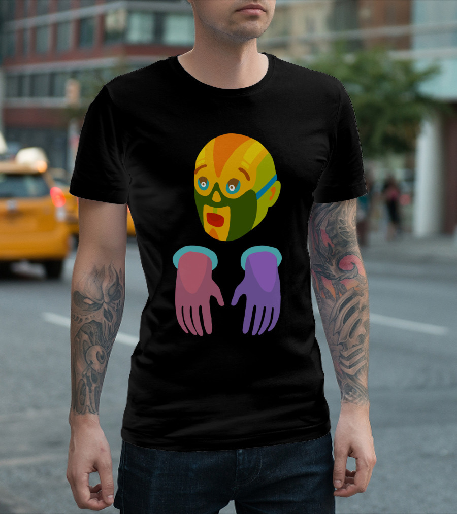Guillotine Head and Hands in Vibrant Colors T-Shirt