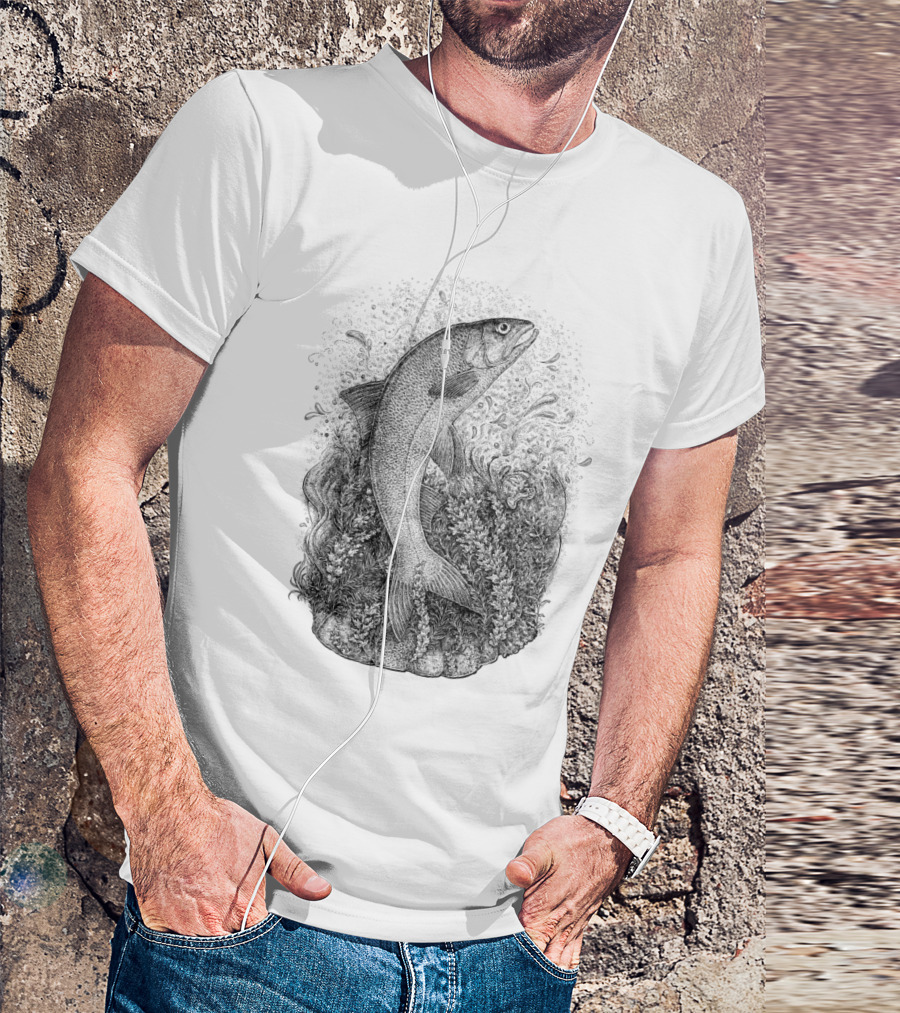 Asp The Knight Fish Chess Series Inked Illustrations Of Aquatic Majesty T-Shirt