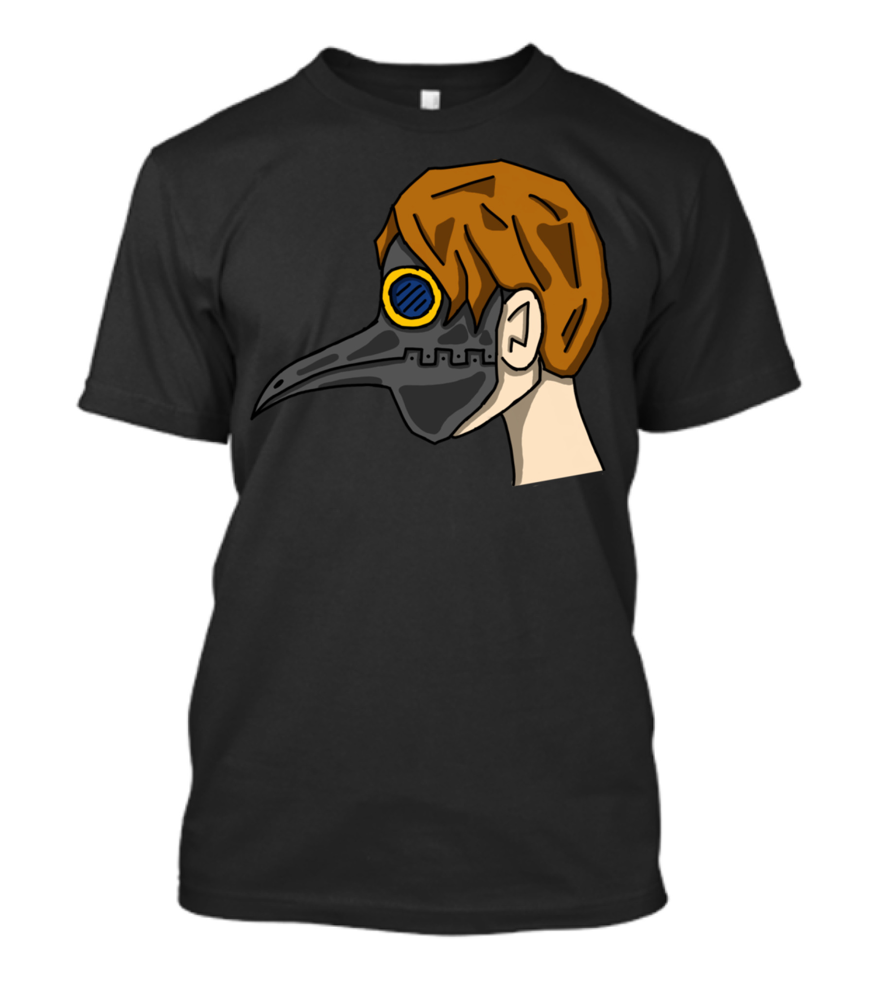 Doctor Della Peste Mask Brown Hair Blue Goggle Side View T-Shirt