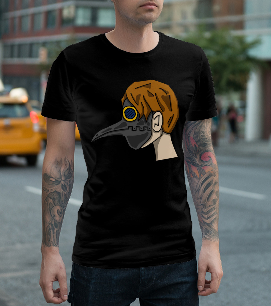 Doctor Della Peste Mask Brown Hair Blue Goggle Side View T-Shirt