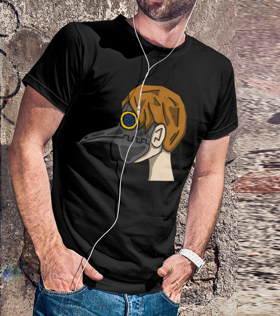 Doctor Della Peste Mask Brown Hair Blue Goggle Side View T-Shirt