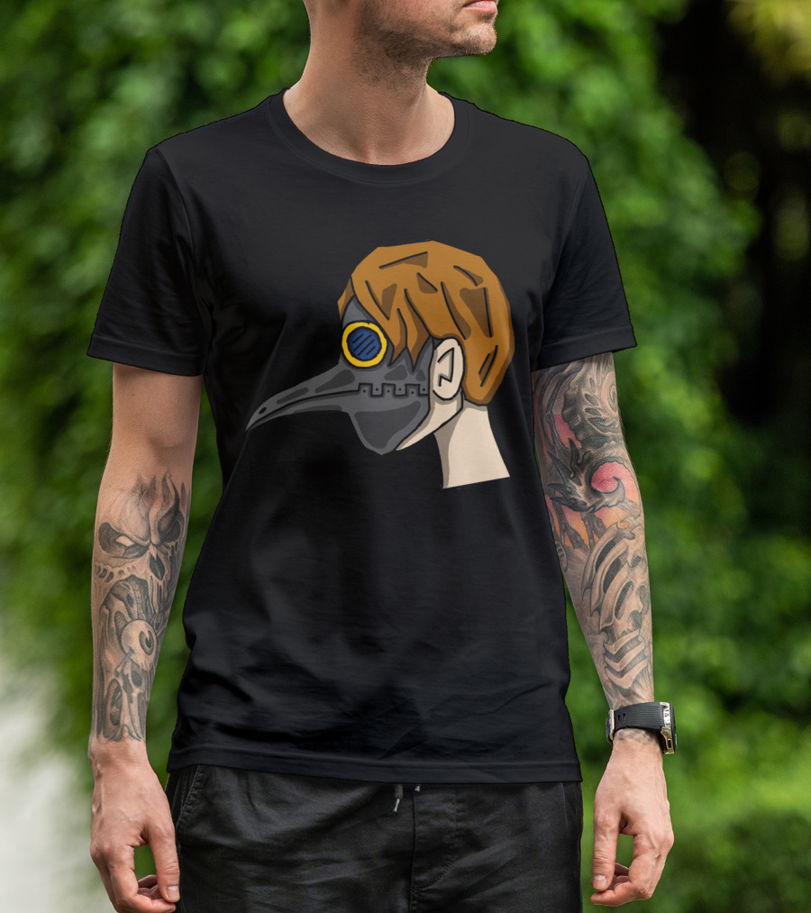 Doctor Della Peste Mask Brown Hair Blue Goggle Side View T-Shirt