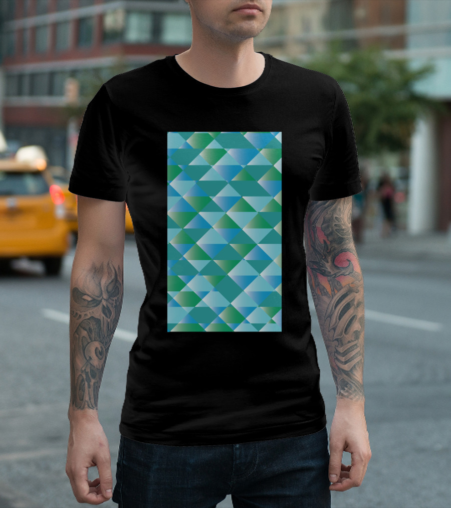 Segmented Geometric Gradient T-Shirt