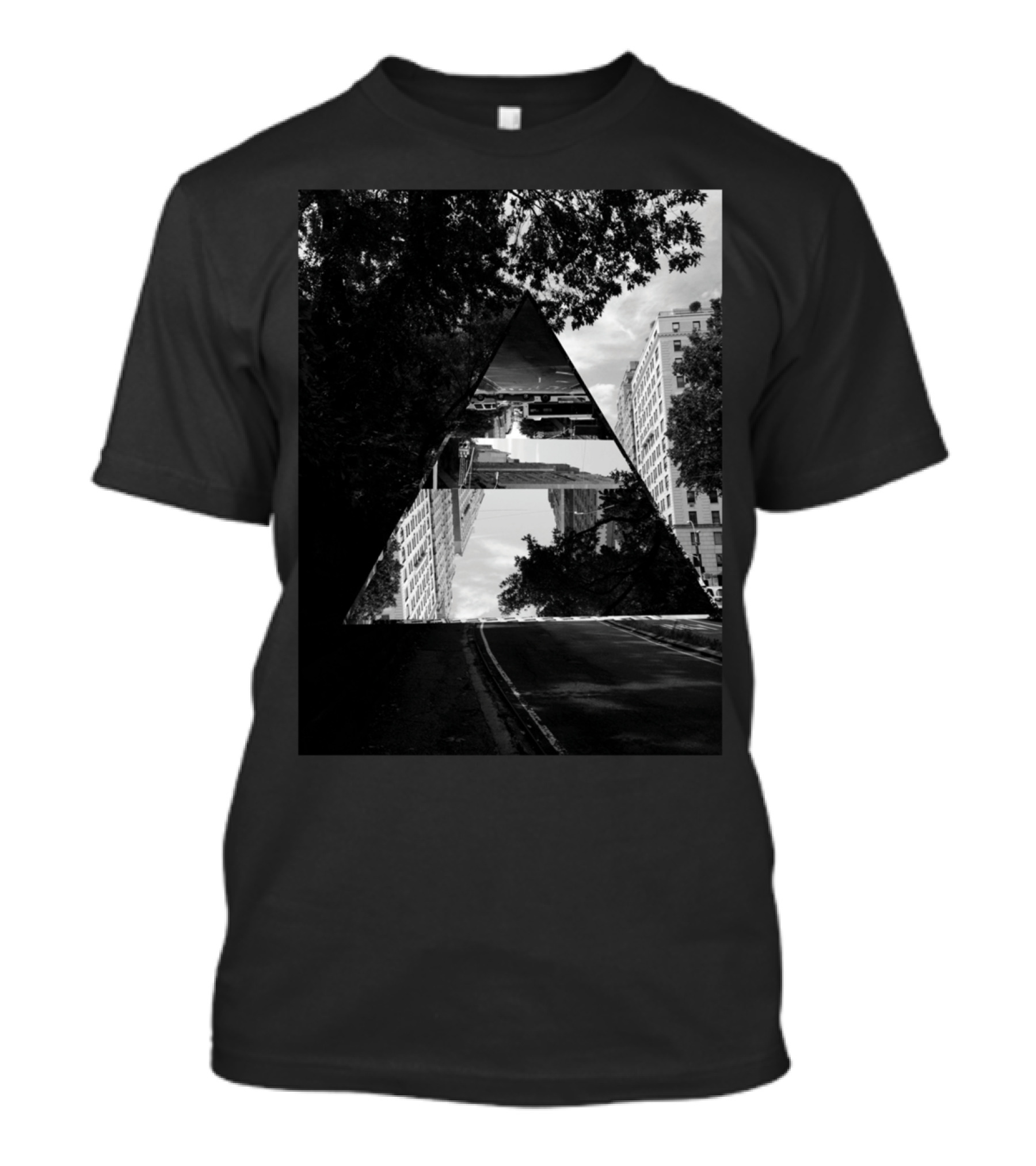 NYC Chaos Urban Reflections Triangular Visuals T-Shirt
