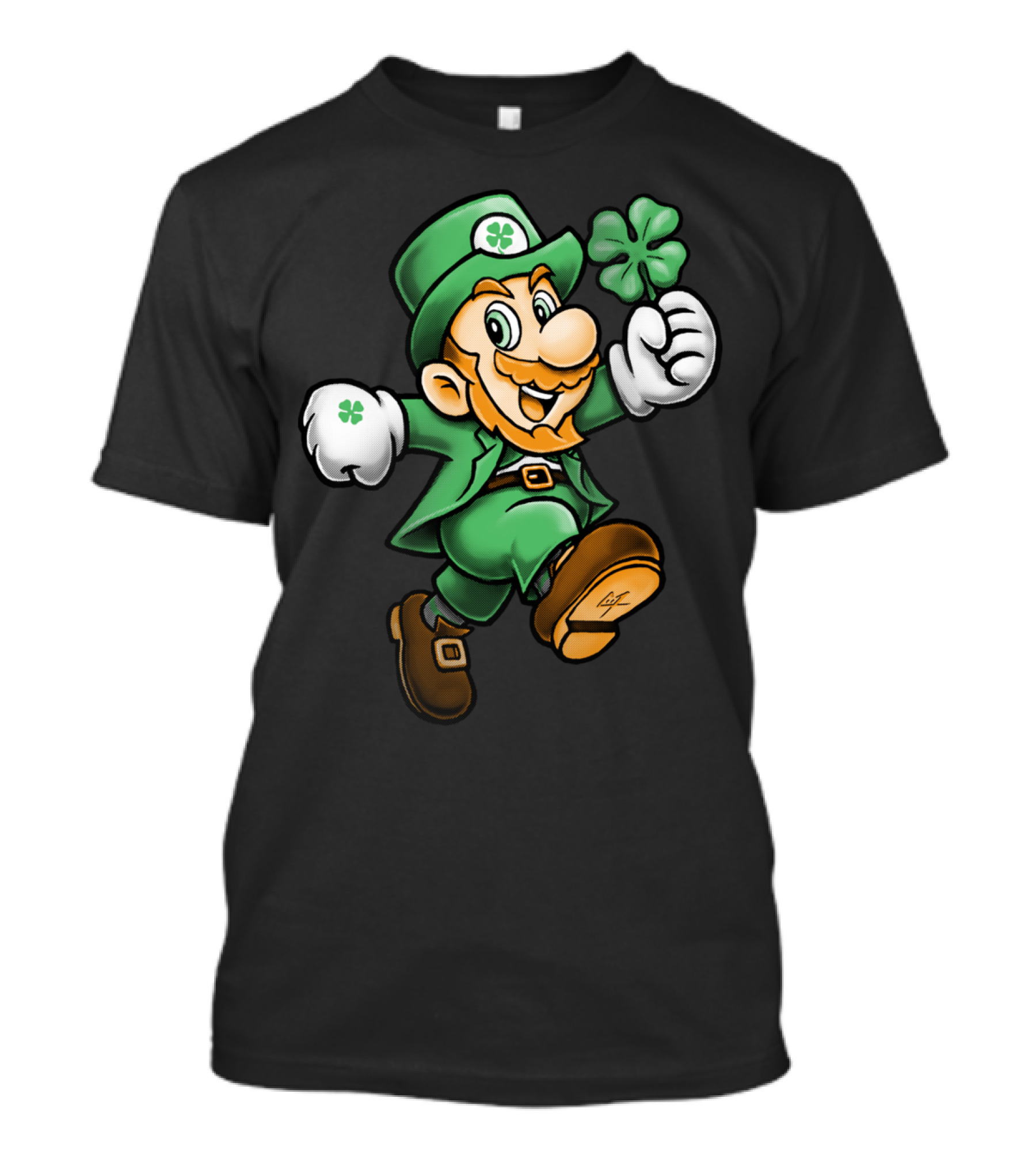 Lucky Mario Leprechaun Four Leaf Clover Jumper T-Shirt
